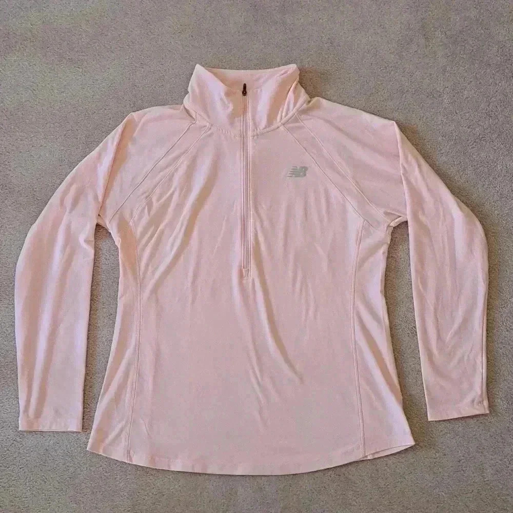 New Balance Half Zip Pullover Peach Large Active Top Lightweight Performance Top - Picture 12 of 12